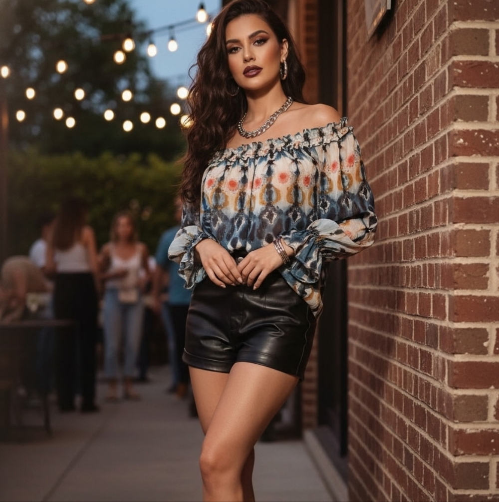INC International Concepts Multicolor Ruffle Blouse